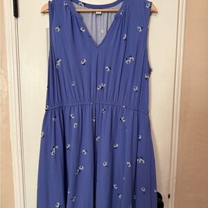 Old Navy Floral Blue Sleeveless Mini-Dress XL